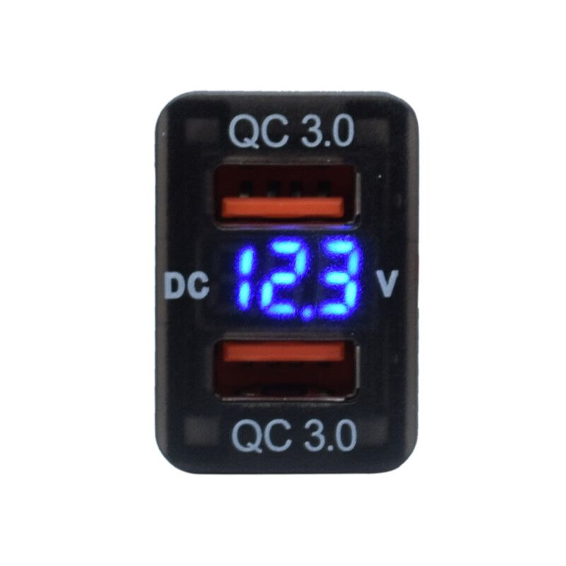 POS_LUMENO-10 - Dual QC3 amp with volt meter Vigo Dual QC3 USB With Volt Meter - Image 1